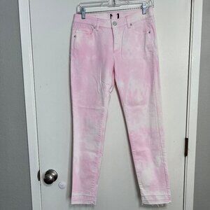 Raffaello Rossi Pink Tie Dye Denim Ankle Jeans Women's Size Euro 36